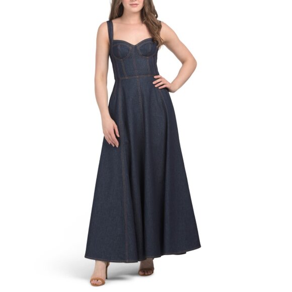 NICHOLAS Indigo Anya Sleeveless Maxi Dress With Panels